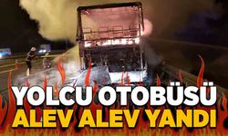 Yolcu otobüsü çıkan yangında kül oldu!