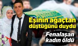 Eşinin ağaçtan düştüğünü duyan kadın fenalaşıp öldü