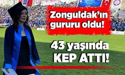 Zonguldak'ın gururu oldu: 43 yaşında birinci olup kep attı