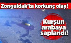 Zonguldak’ta korkunç olay: Kurşun arabaya saplandı!