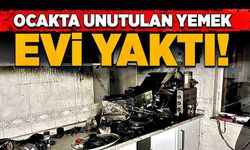 Zonguldak’ta ocakta unutulan yemek evi yaktı!