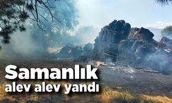 Samanlık alev alev yandı