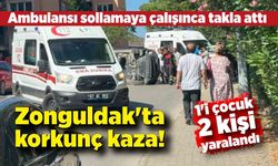 Zonguldak'ta korkunç kaza! Ambulansı sollamaya çalışınca takla attı