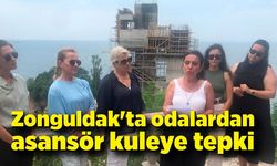 Zonguldak'ta odalardan asansör kuleye tepki