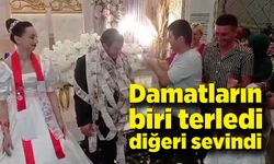 Damatların biri terledi diğeri sevindi. Düğünde damada 40 metrelik düğün takısı