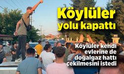 Yolu kapatan köylülerden doğalgaz tepkisi