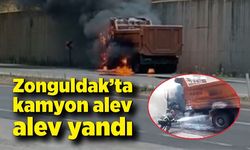 Zonguldak-Ankara karayolunda kamyon küle döndü