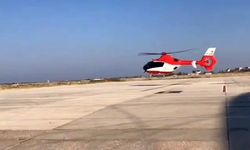 Doğum hastası kadın için ambulans helikopter havalandı