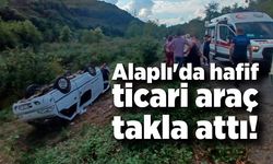 Alaplı'da hafif ticari araç takla attı; 2 yaralı