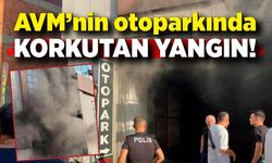 AVM’nin otopark girişinde korkutan yangın