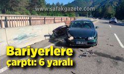 Otomobil bariyerlere çarptı: 6 yaralı