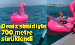 Deniz simidiyle açıklara sürüklenen çocuk kurtarıldı