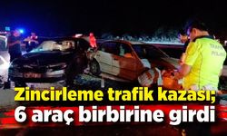 Zincirleme trafik kazası; 6 araç birbirine girdi