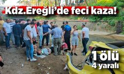 Zonguldak'ta korkunç kaza! Ticari taksi dereye uçtu: 1 ölü, 4 yaralı