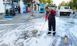 Düzce sokakları deterjanla yıkandı