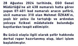 Ankara'da yolcuyu darp eden otobüs şoförü hakkında işlem başlatıldı