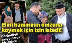 Elini hanımının omzuna koymak için izin istedi, görüntüyü milyonlarca kişi izledi