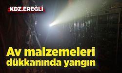 Zonguldak'ta av malzemeleri dükkanında yangın