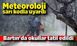 Meteorolojinin sarı kodla uyardığı Bartın'da okullar tatil edildi