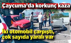 Çaycuma’da korkunç kaza: İki otomobil çarpıştı, çok sayıda yaralı var