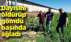 Dayısını öldürüp gömdü başında ağladı