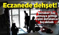 Beraber ilaç almaya gittiği eşini defalarca bıçakladı