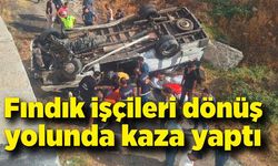 Fındık işçileri dönüş yolunda kaza yaptı: 14 yaralı