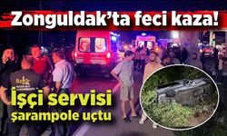 Zonguldak'ta feci kaza! İşçi servisi şarampole uçtu