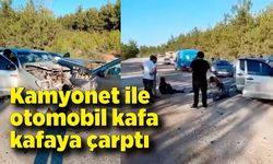 Kamyonet ile otomobil kafa kafaya çarptı : 6 yaralı