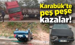 Karabük'te peş peşe kazalar!