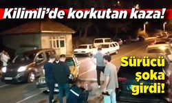 Kilimli’de korkutan kaza: Sürücü şoka girdi!