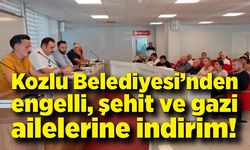 Kozlu Belediyesi’nden engelli, şehit ve gazi ailelerine indirim!