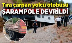 Yolcu otobüsü şarampole devrildi