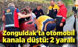 Zonguldak'ta otomobil kanala düştü: 2 yaralı