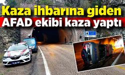 Kaza ihbarına giden AFAD ekibinin aracı devrildi: 2 yaralı