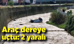 Araç dereye uçtu: 2 yaralı