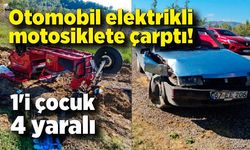 Zonguldak'ta otomobil elektrikli motosiklete çarptı; 1'i çocuk 4 yaralı