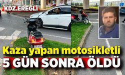 Kaza yapan motosikletli 5 gün sonra öldü