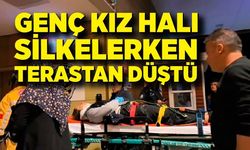 Genç kız halı silkelerken terastan düştü