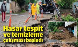 Yağış sonrası ekiplerin hasar tespit ve temizleme çalışması sürüyor