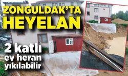 Zonguldak'ta korkutan heyelan! Ev yıkılma tehlikesiyle karşı karşıya