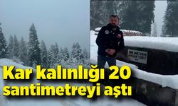 Karabük'te kar kalınlığı 20 santimetreyi aştı