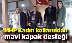 Sakatlar Derneği Şubesine MHP Kadın kollarından mavi kapak desteği