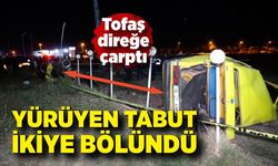 Aydınlatma direğine çarpan Tofaş ikiye bölündü: 1 ölü, 3 yaralı