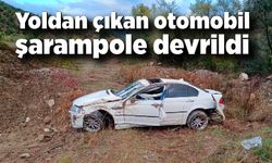 Yoldan çıkan otomobil şarampole devrildi: 2 yaralı