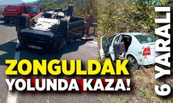 Feci kaza! İki otomobil çarpıştı; 6 yaralı