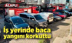 İş yerinde baca yangını korkuttu