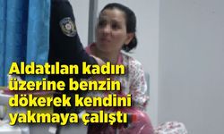 Kocası tarafından aldatıldığını düşünen kadın, üzerine benzin döküp kendini yakmak istedi