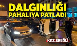 Zonguldak’ta el freni çekilmeyen araç kazaya neden oldu!