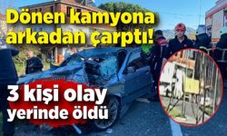 Otomobil, kavşaktan dönen kamyona arkadan çarptı: 3 ölü